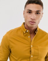 Thumbnail for your product : ASOS DESIGN stretch slim denim shirt in mustard