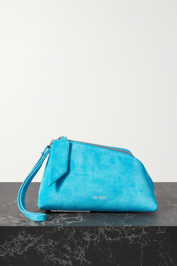 blue suede clutch