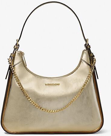 Cora Extra-Small Metallic Pebbled Leather Shoulder Bag