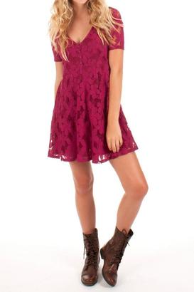 Others Follow Lace Cranberry Dress
