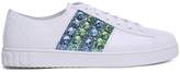 Thumbnail for your product : Miu Miu Crystal And Glitter-embellished Leather Low-top Sneakers