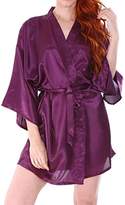 Thumbnail for your product : EPGU Women's Wedding Bridal Party Satin Short Sleeve Silky Kimono Robe