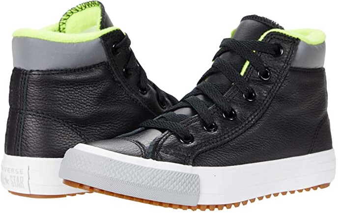 boys black leather converse