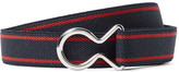 Thumbnail for your product : Prada 2cm Leather-Trimmed Striped Elasticated Webbing Belt