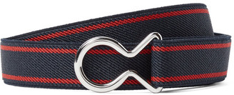 Prada 2cm Leather-Trimmed Striped Elasticated Webbing Belt