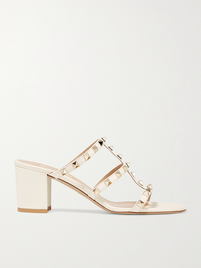 Valentino Garavani The Rockstud 60 Leather Mules - Ivory