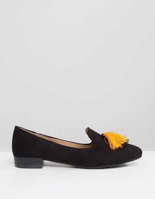 Glamorous Tassel Black Slipper Shoes