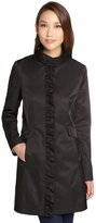 Thumbnail for your product : DKNY black cotton-blend woven ruffle coat