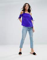 Thumbnail for your product : New Look Tall Rouched Cold Shoulder Top