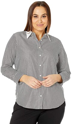 plus size pinstripe shirt