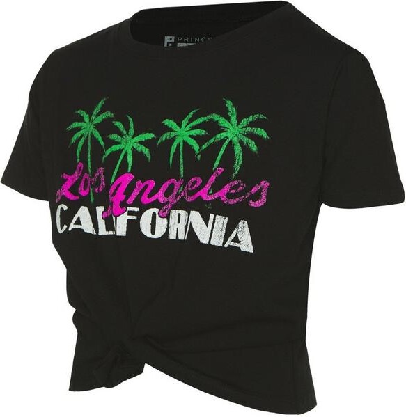 PRINCE PETER COLLECTION Girls' Cali Palm Trees T-Shirt Medium Black