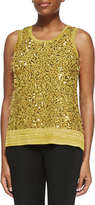 Thumbnail for your product : Misook Sequined Metallic Knit Tank, Coriander, Women's