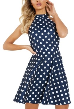 girls navy polka dot dress