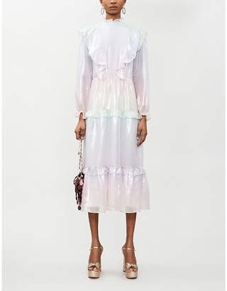 Olivia Rubin Sienna tiered-skirt silk midi dress