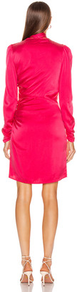 Zimmermann Wrap Long Sleeve Mini Dress in Magenta | FWRD