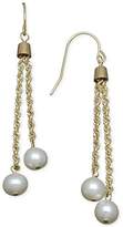 Thumbnail for your product : Macy's Macy's Cultured Freshwater Pearl Rope Chain Earrings in 14k Gold (6mm)