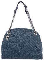 Thumbnail for your product : Chanel Denim Camellia Large Just Mademoiselle Bowler Bag