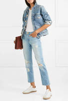 Thumbnail for your product : Frame Le Nouveau Distressed High-rise Straight-leg Jeans