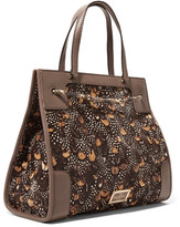 Thumbnail for your product : Valentino Python and leather-trimmed calf hair tote