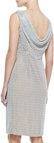 Thumbnail for your product : Carmen Marc Valvo Sleeveless Cowl & Beaded Neck Cocktail Dress, Silver