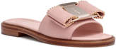 Salvatore Ferragamo Isera pink leather studded bow slide sandals