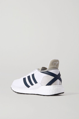 adidas Human Made Tokio Solar Leather-trimmed Suede And Mesh Sneakers - White