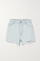 Thumbnail for your product : GRLFRND Helena Distressed Denim Shorts - Blue