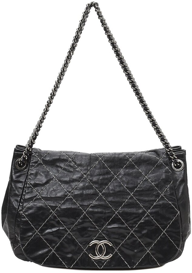 Chanel Black Quilted Leather Single Flap Chain Shoulder Bag (Authentic Pre- Owned) - ShopStyle