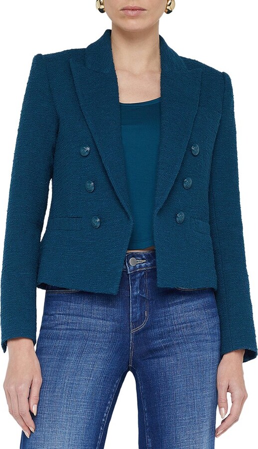 L'Agence Brooke Double-Breasted Crop Blazer