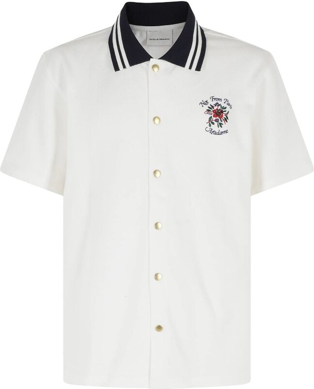 Drôle De Monsieur Slogan Embroidered Shirt