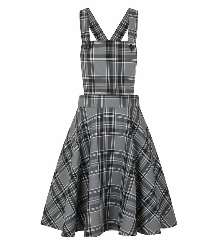 ladies grey pinafore dress