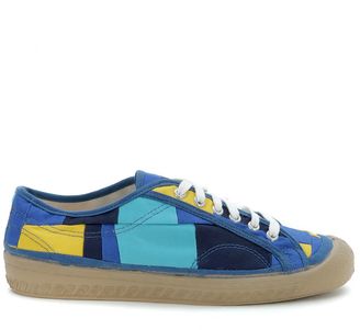 Comme des Garcons Blue And Yellow Patchwork Sneakers