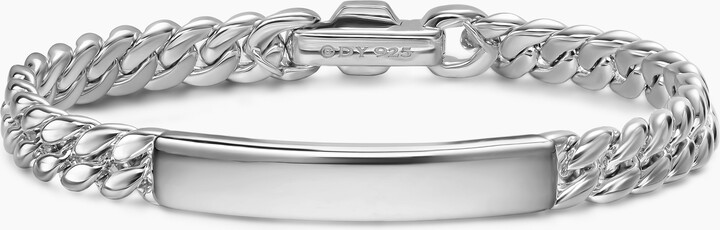 David Yurman Curb Chain ID Bracelet in Sterling Silver | Women's | Size M
