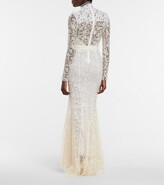 Thumbnail for your product : Alessandra Rich Floral lace bridal gown