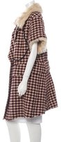 Thumbnail for your product : Marni Shearling-Accented Houndstooth Coat