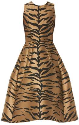 Carolina Herrera Sleeveless Animal-Print Tea Dress