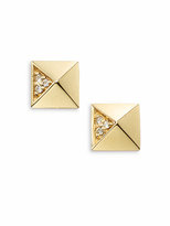 Thumbnail for your product : Sydney Evan Diamond & 14K Yellow Gold Pyramid Stud Earrings