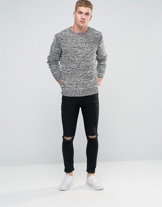 Religion Sweater With Ribbed Arm Detail