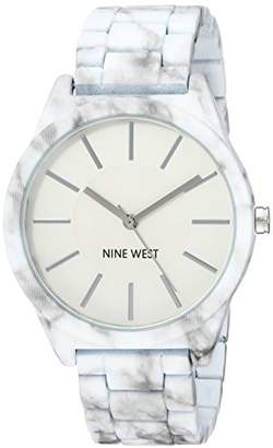 Nine West Women's NW/2015WTMB White and Grey Rubberized Bracelet Watch