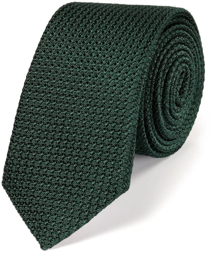 Charles Tyrwhitt Luxury slim plain green grenadine tie - ShopStyle