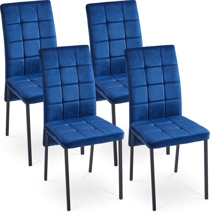 BESTCOSTY High Back Dining Chair Modern Fabric Chair with Black Legs