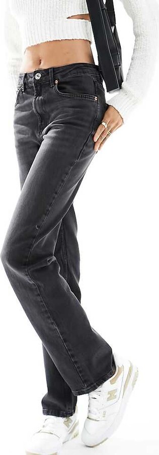 Stradivarius STR Petite straight leg jean in leopard print ShopStyle