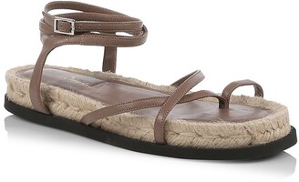 3.1 Phillip Lim Yasmine Ankle-Strap Leather Espadrille Sandals