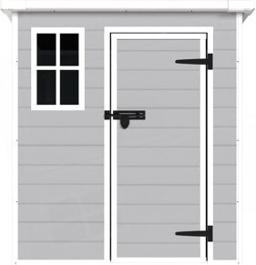 MOHAIDIANSHANG 6X6 FT Storage Shed, Waterproof Resin Outdoor Storage Shed With Floor & Window & Lockable Doors And Vents, Tool Shed For Bike, Garden, Backyard,Lawn