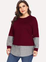 Thumbnail for your product : Shein Plus Contrast Panel Sweatshirt