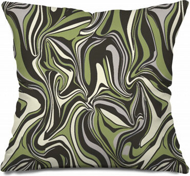 VisionDecor Floral Art Abstract Cotton Blend Reversible Throw Pillow