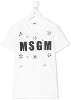 Thumbnail for your product : MSGM Kids logo crystal-embellished T-shirt