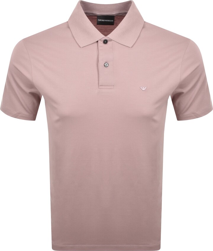 Giorgio Armani Short Sleeved Polo T Shirt Pink