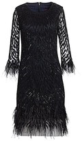 Thumbnail for your product : Joanna Mastroianni Sequin Feathered Cocktail Dress