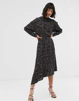 Thumbnail for your product : And other stories & high neck asymetric hem dress in confetti print